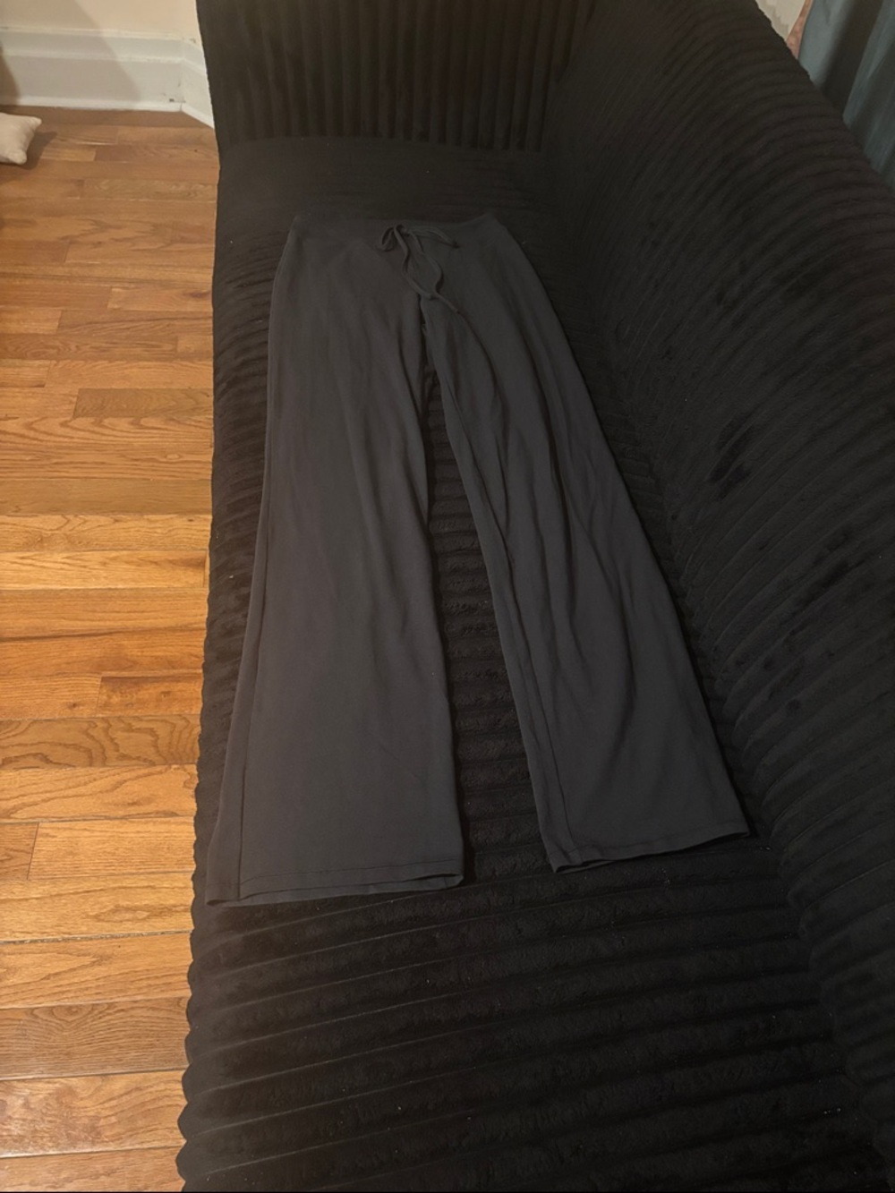SKIMS Cotton Jersey Straight Leg Pant • NWT •Never Worn •Soot (Black)• Small